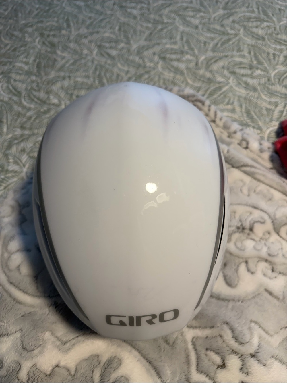 Giro White Helmet with Dark Smoke Integrated Visor Size Medium - Picture 10 of 10